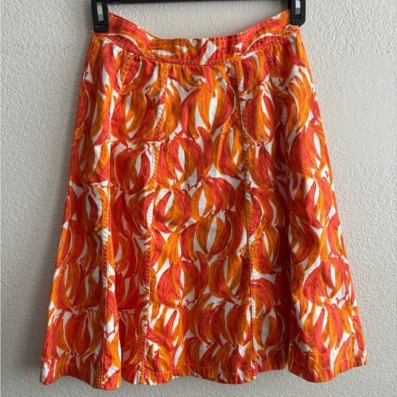Maeve by Anthropologie Button up Banana Grove Denim Midi A-Line Skirt Orange 4 - Picture 5 of 13